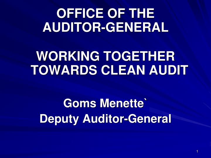 office of the auditor general