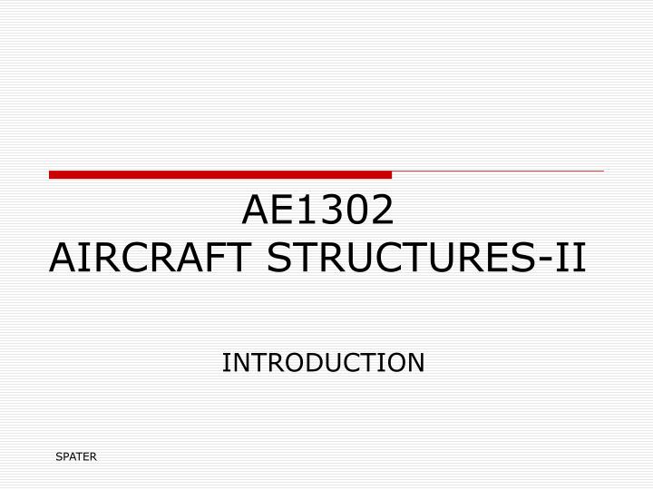 ae1302 aircraft structures ii