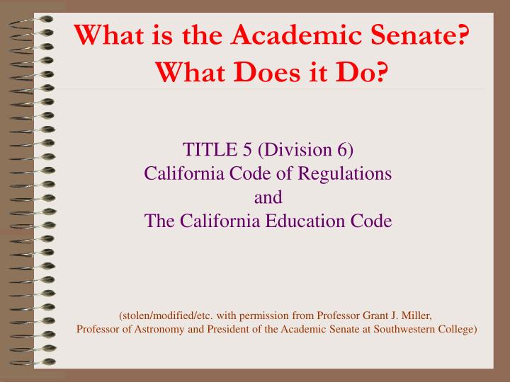 what is the academic senate what does it do