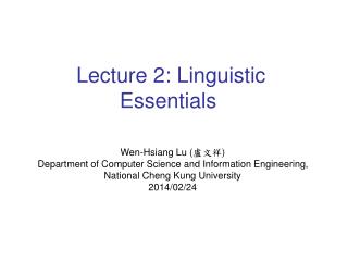 Wen-Hsiang Lu ( ??? ) Department of Computer Science and Information Engineering,