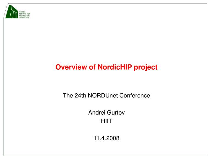 overview of nordichip project