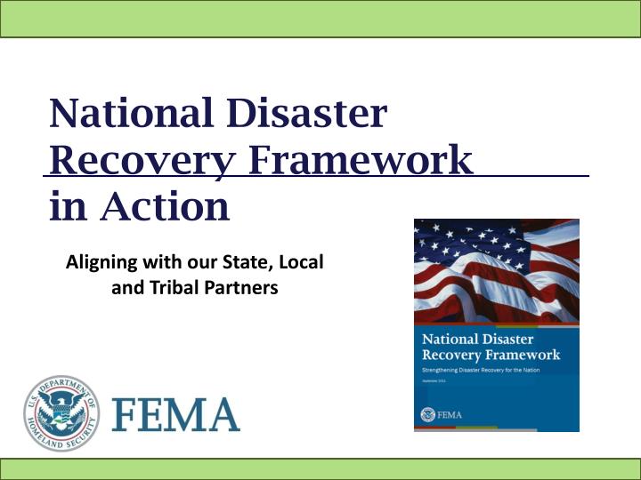 national disaster recovery framework in action