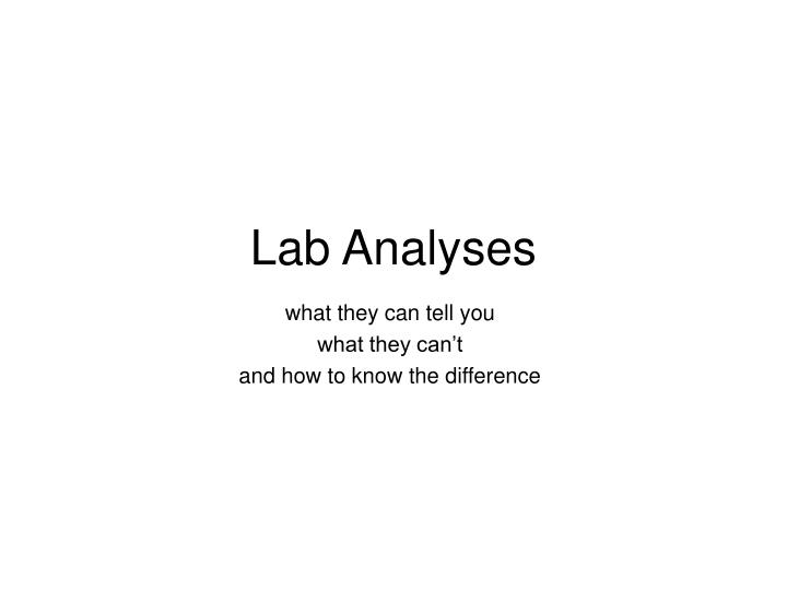 lab analyses
