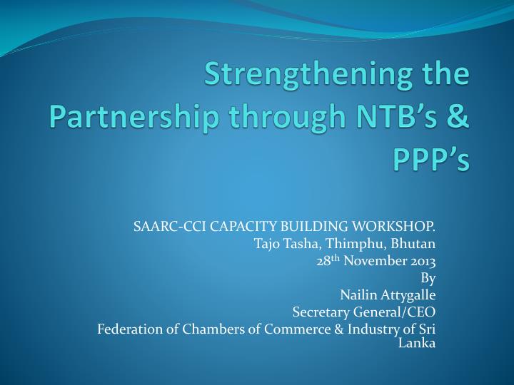 strengthening the partnership through ntb s ppp s