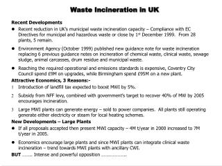 Waste Incineration in UK