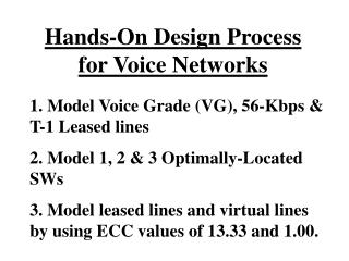 Hands-On Design Process for Voice Networks