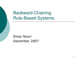 Backward-Chaining Rule-Based Systems
