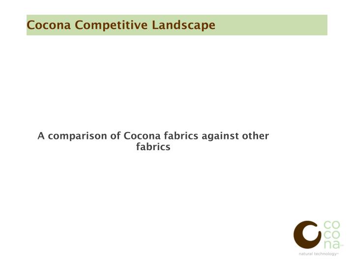 a comparison of cocona fabrics against other fabrics