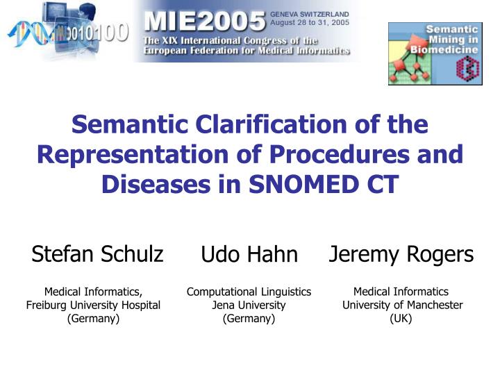semantic clarification of the representation of procedures and diseases in snomed ct