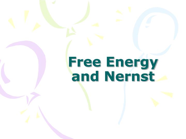 free energy and nernst