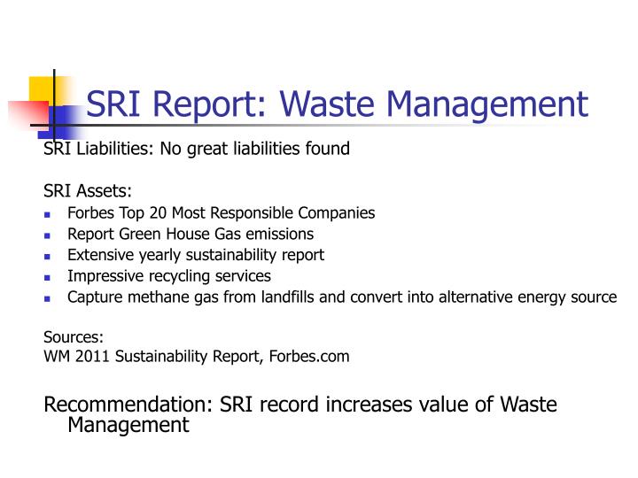 sri report waste management