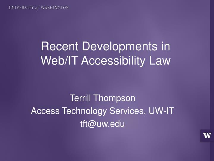 recent developments in web it accessibility law