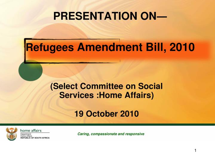 presentation on refugees amendment bill 2010