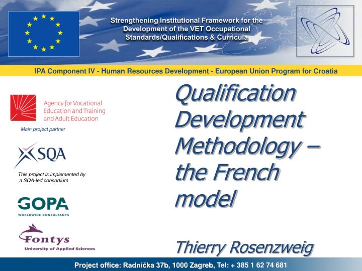 qualification development methodology the french model thierry rosenzweig