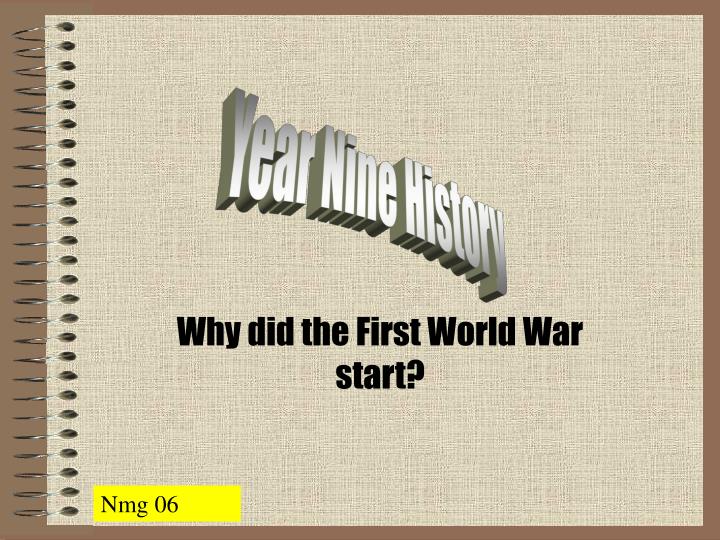 why did the first world war start
