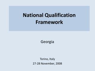 National Qualification Framework