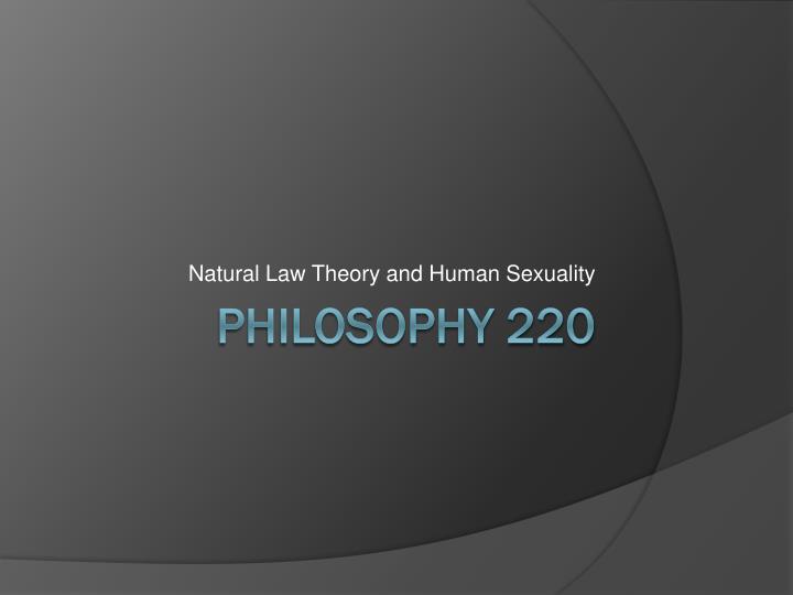 natural law theory and human sexuality