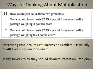 Ways of Thinking About Multiplication