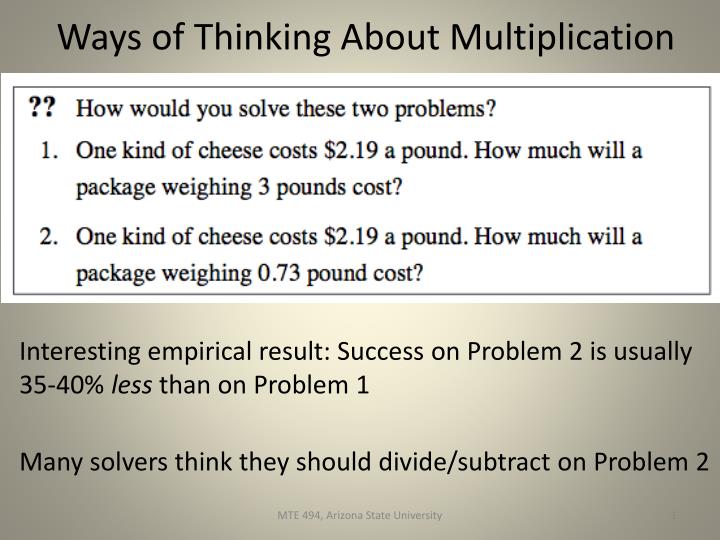 ways of thinking about multiplication