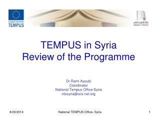 TEMPUS in Syria Review of the Programme