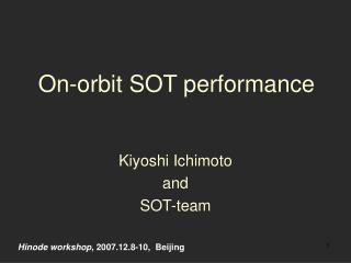 On-orbit SOT performance
