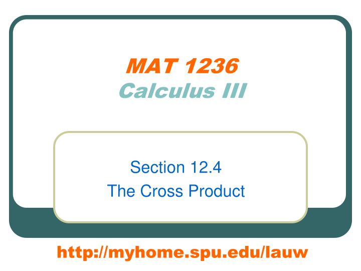 mat 1236 calculus iii