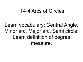 14-4 Arcs of Circles