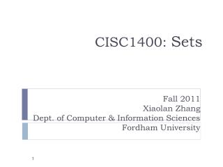 CISC1400: Sets