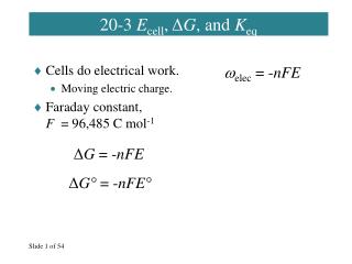 20-3 E cell , ? G , and K eq