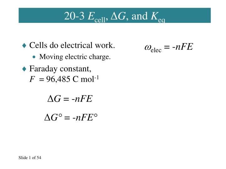 20 3 e cell g and k eq