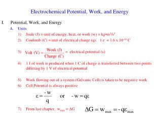 Electrochemical Potential, Work, and Energy
