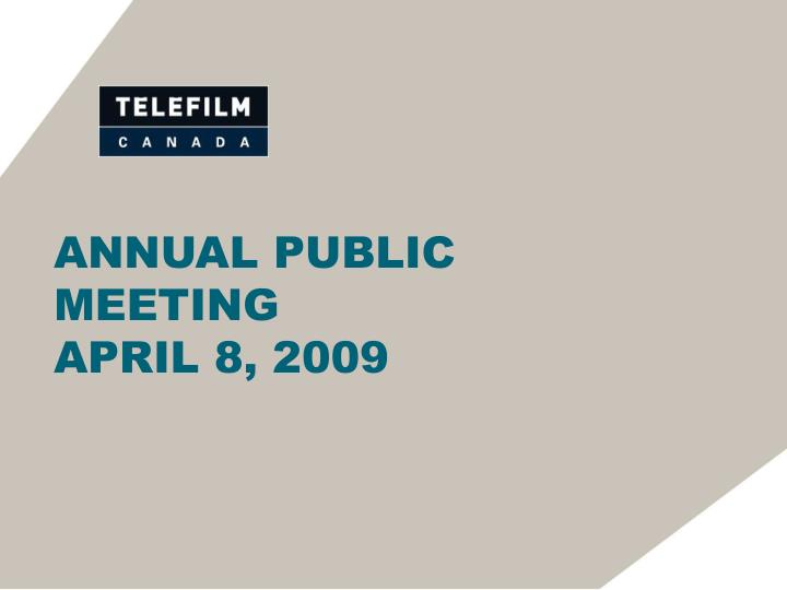 annual public meeting april 8 2009