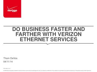 Do Business Faster and Farther With Verizon Ethernet Services