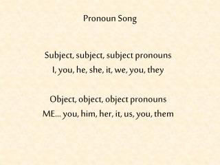 Pronoun Song