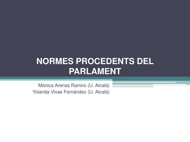 normes procedents del parlament