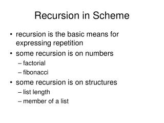 Recursion in Scheme