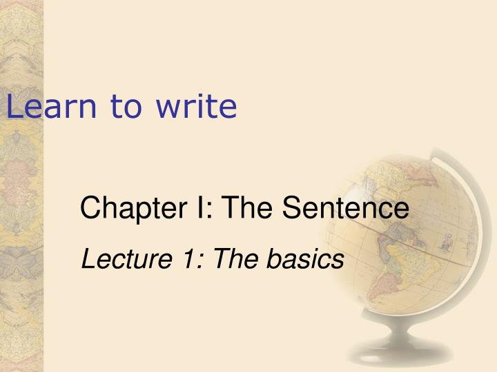 learn to write