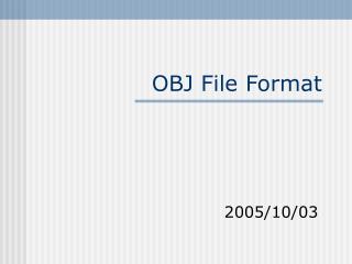 OBJ File Format