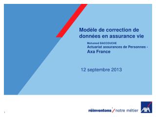 mod le de correction de donn es en assurance vie