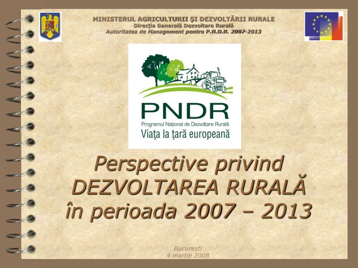 perspective privind dezvoltarea rural n perioada 2007 2013