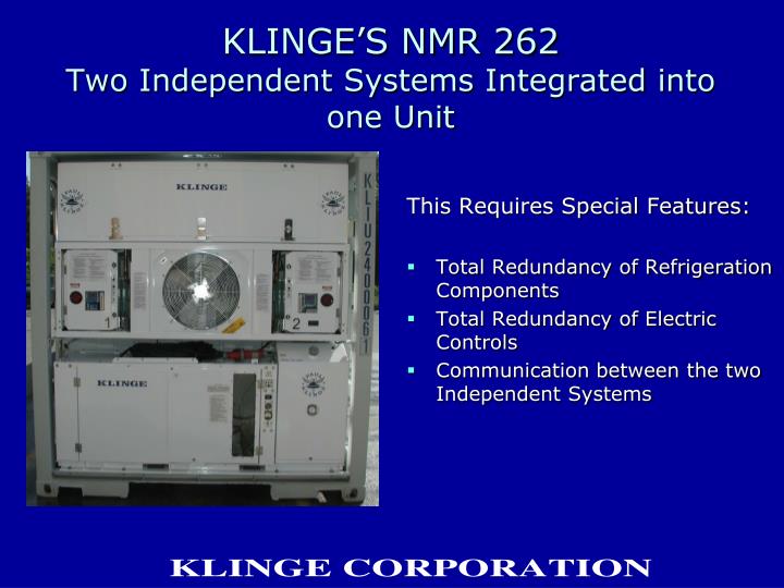 klinge s nmr 262 two independent systems integrated into one unit