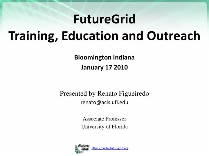 futuregrid training education and outreach