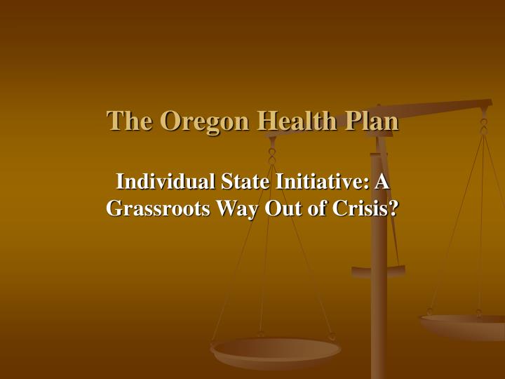the oregon health plan