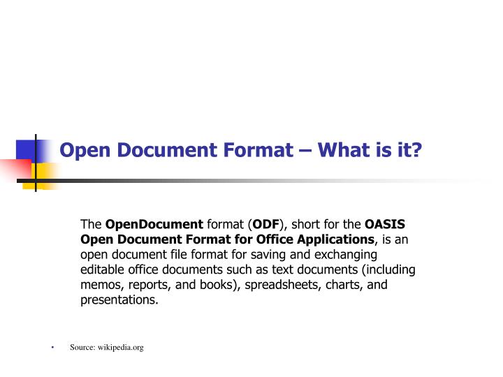 open document format what is it