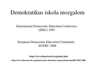 demokratikus iskola mozgalom