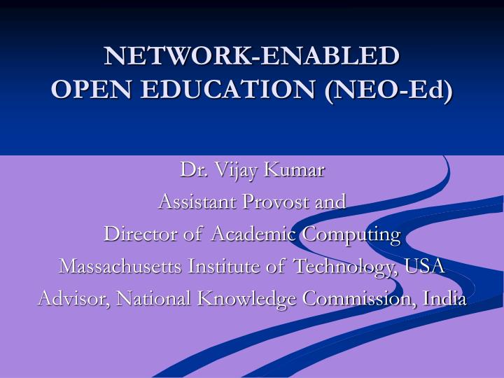network enabled open education neo ed
