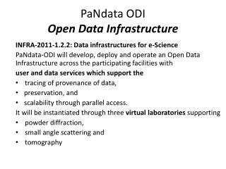 PaNdata ODI Open Data Infrastructure