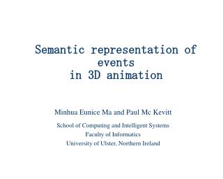 Semantic representation of events in 3D animation