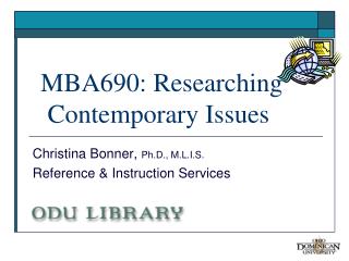 MBA690: Researching Contemporary Issues