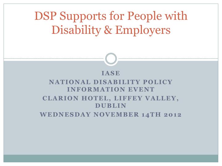 dsp supports for people with disability employers